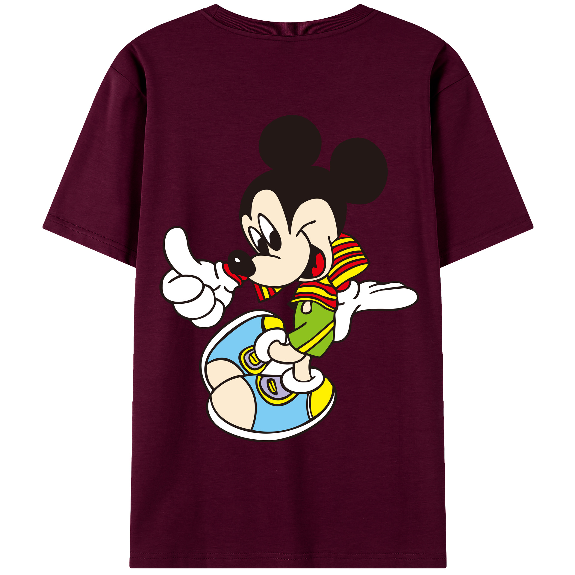 （画像用） ミッキーマウス Mickey Mouse レディース半袖Tシャツ(バックプリント)